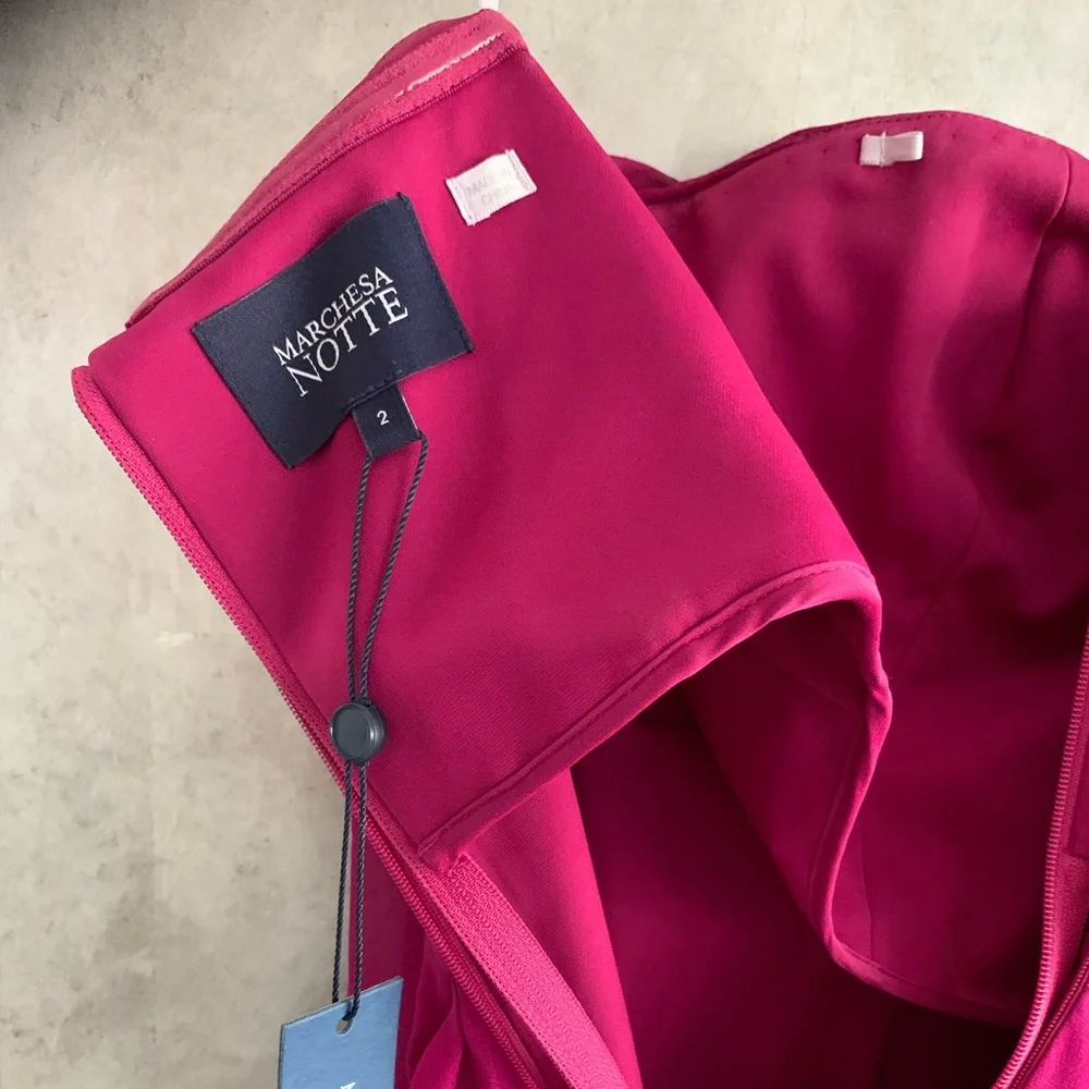 Marchesa Notte Silk One-Shoulder Grecian Gown - Picture 7 of 14